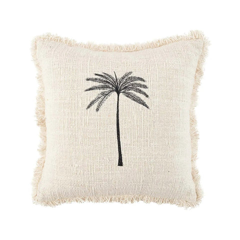 The Gili Palm Cushion Cover 50 x 50 CM - Natural Black