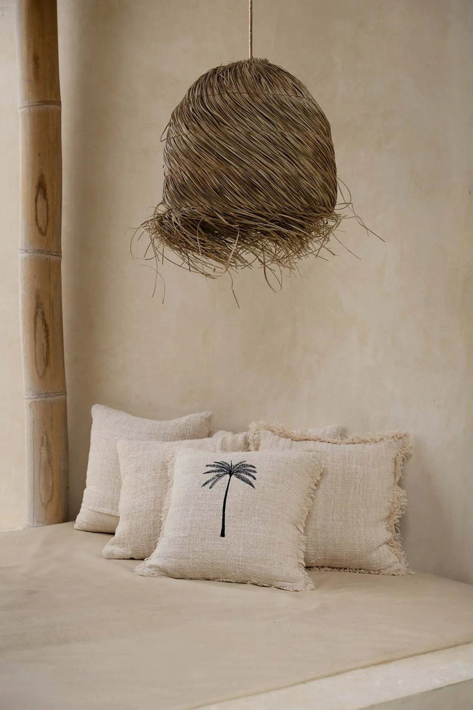 The Gili Palm Cushion Cover 50 x 50 CM - Natural Black