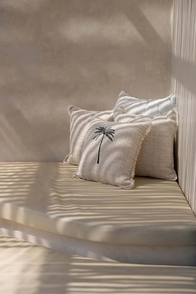 The Gili Palm Cushion Cover 50 x 50 CM - Natural Black