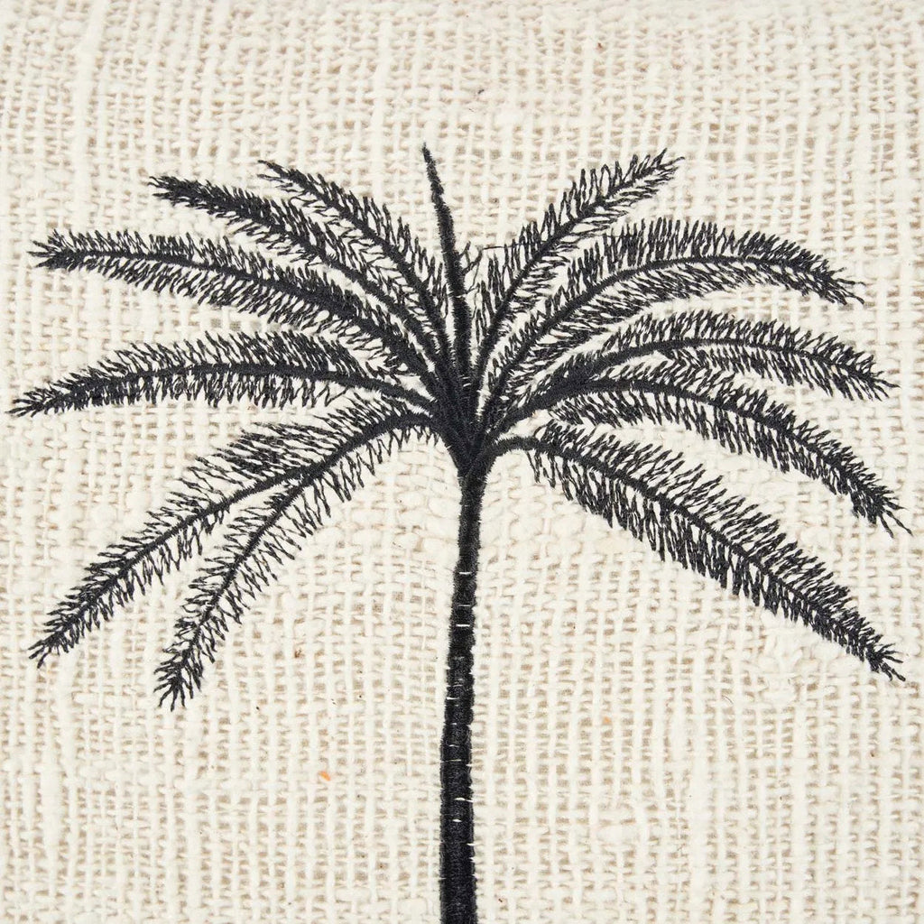 The Gili Palm Cushion Cover 50 x 50 CM - Natural Black