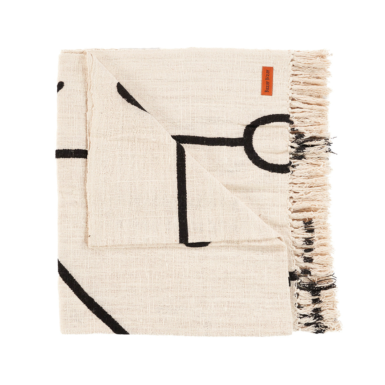 Evil Eye Bed Throw - 128 x 240 cm, Natural Black