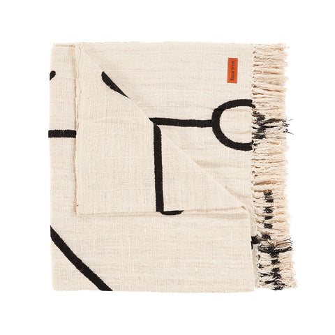 The Evil Eye Bed Throw - 128 x 240 cm, Natural Black