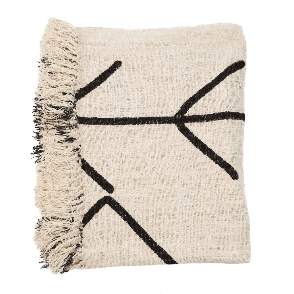 Evil Eye Bed Throw - 128 x 240 cm, Natural Black