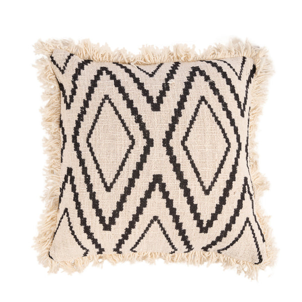 The Sahara Diamond Cushion Cover - Natural Black, 50 x 50 CM