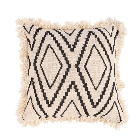 The Sahara Diamond Cushion Cover - Natural Black, 50 x 50 CM