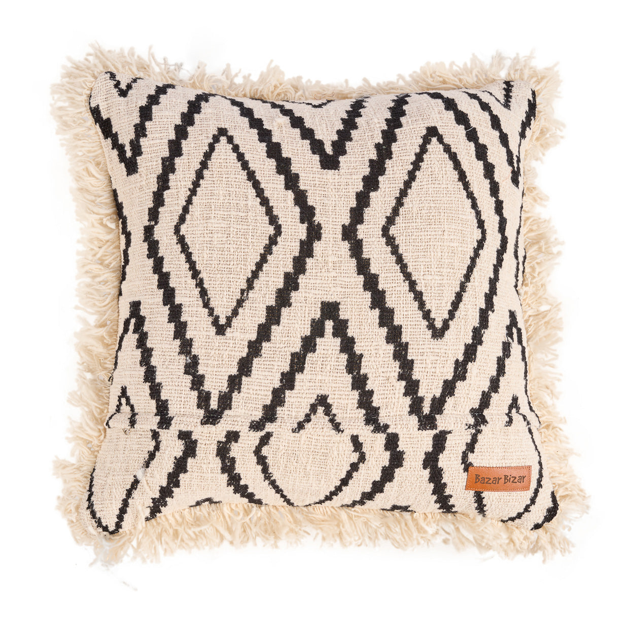 The Sahara Diamond Cushion Cover - Natural Black, 50 x 50 CM