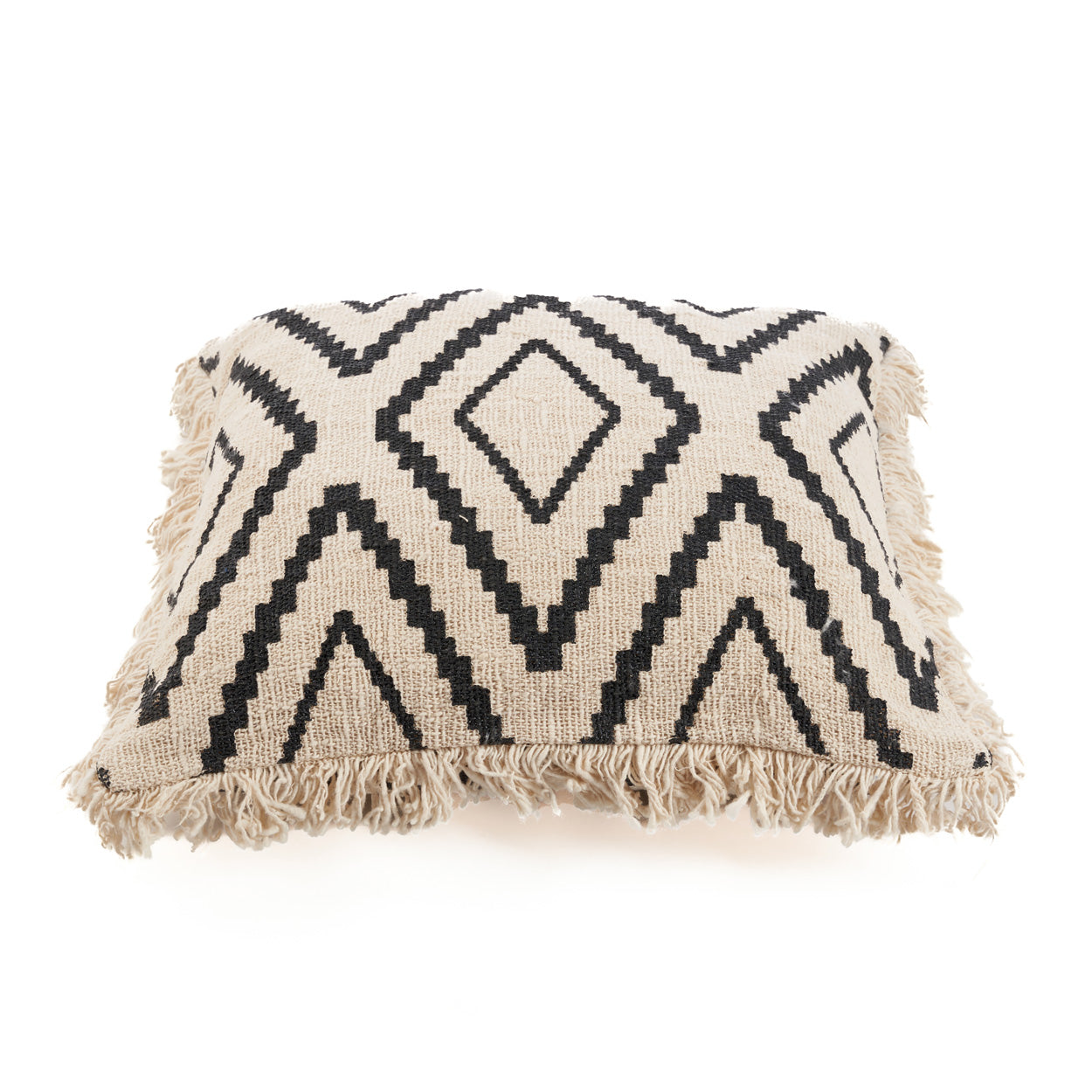 The Sahara Diamond Cushion Cover - Natural Black, 50 x 50 CM