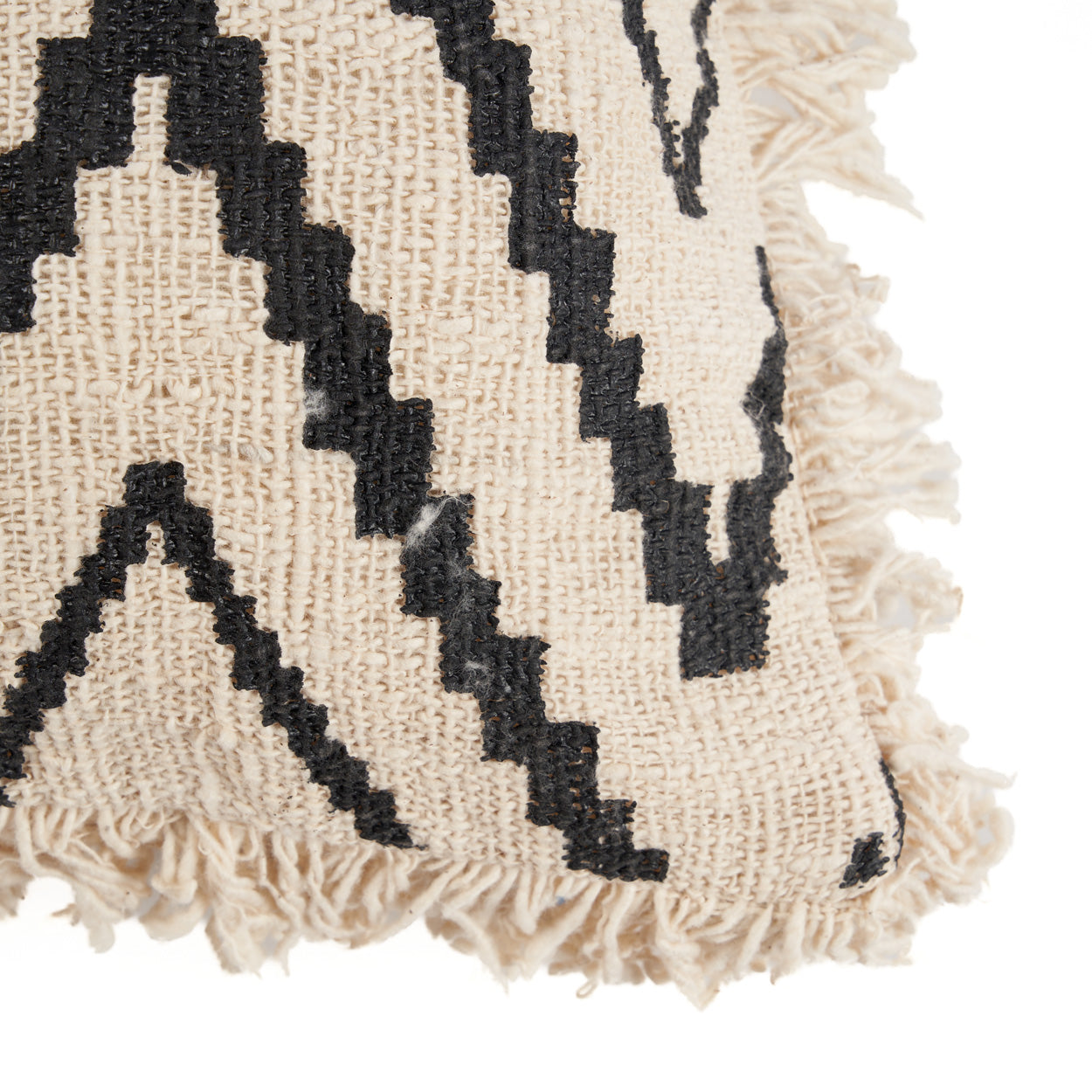 The Sahara Diamond Cushion Cover - Natural Black, 50 x 50 CM
