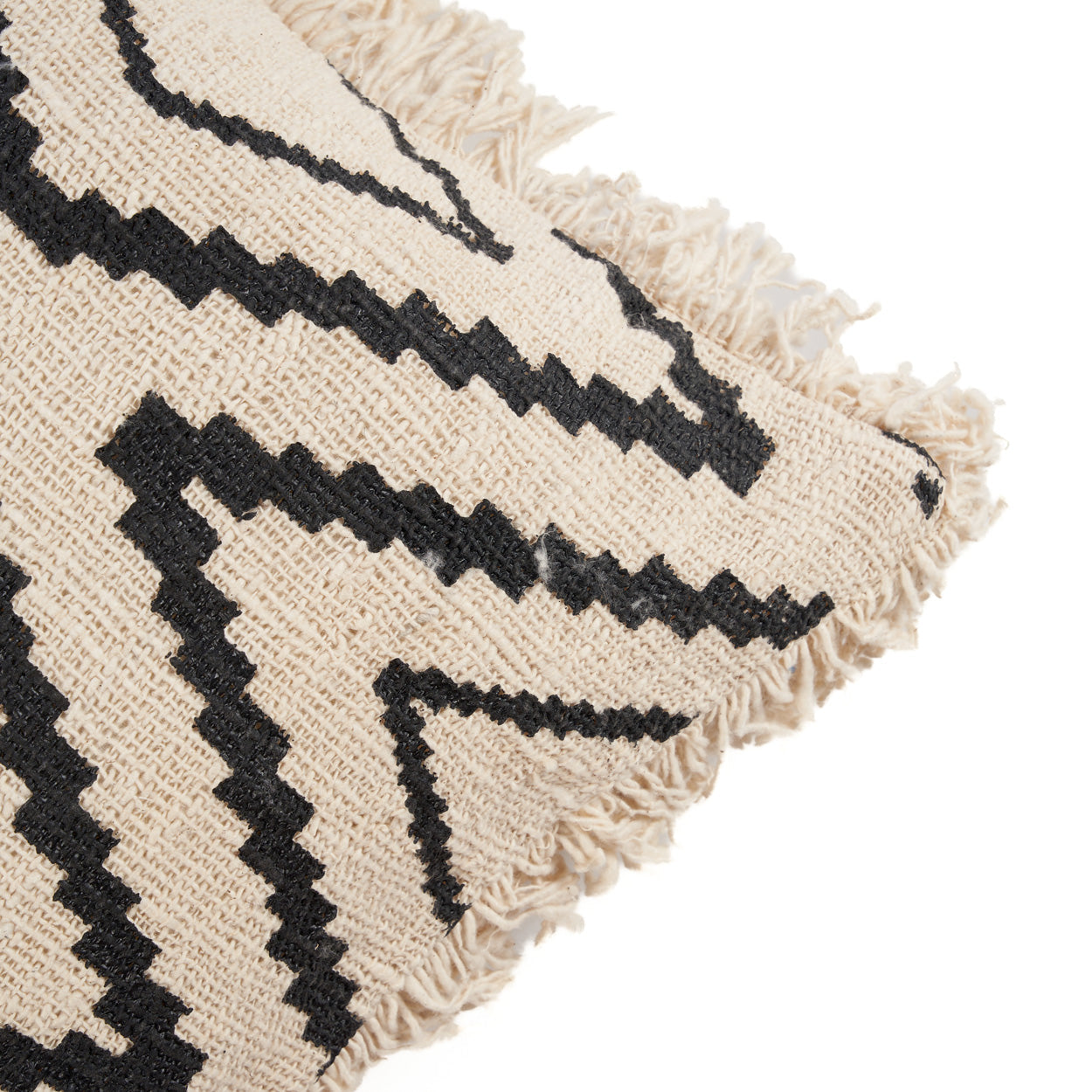 The Sahara Diamond Cushion Cover - Natural Black, 50 x 50 CM