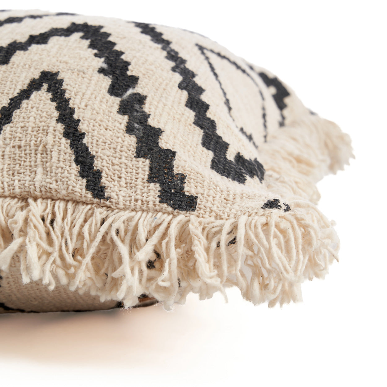 The Sahara Diamond Cushion Cover - Natural Black, 50 x 50 CM