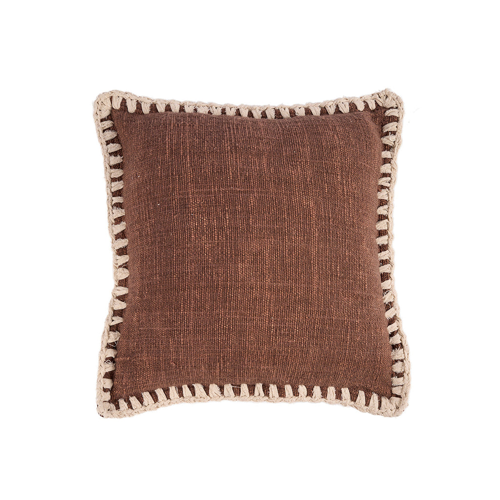 The Espresso Edge Cushion Cover - Brown White, 50 x 50 CM
