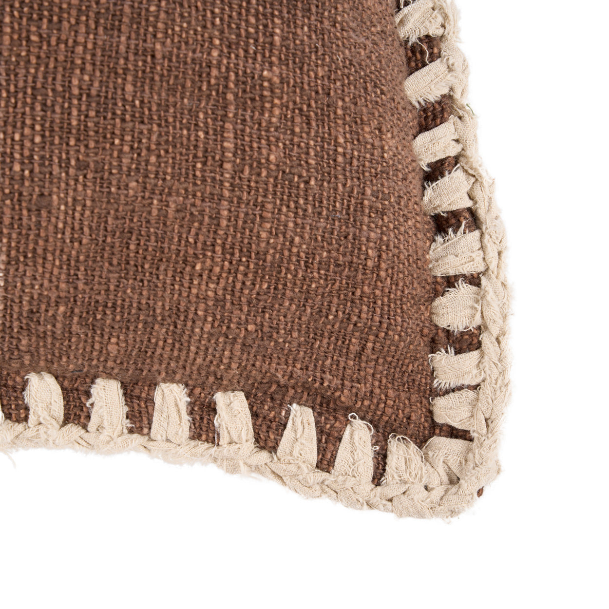 The Espresso Edge Cushion Cover - Brown White, 50 x 50 CM