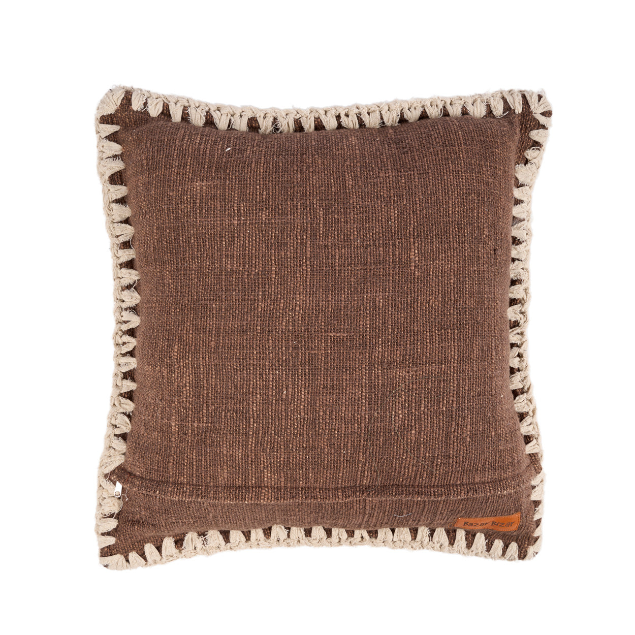 The Espresso Edge Cushion Cover - Brown White, 50 x 50 CM