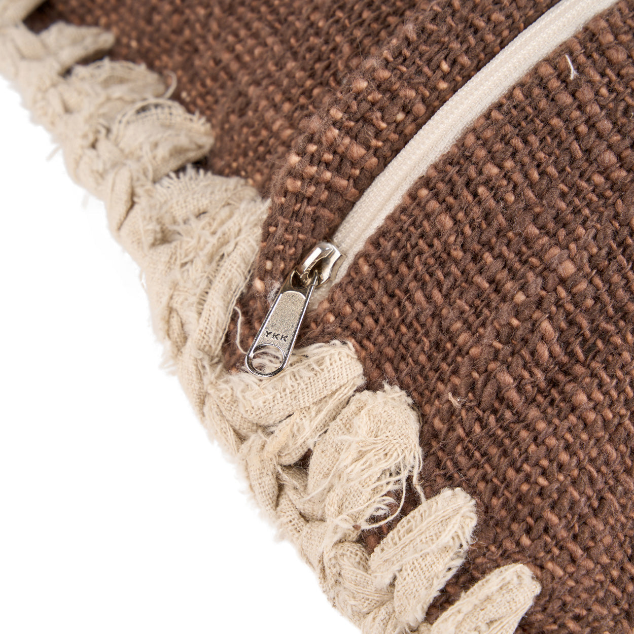 The Espresso Edge Cushion Cover - Brown White, 50 x 50 CM