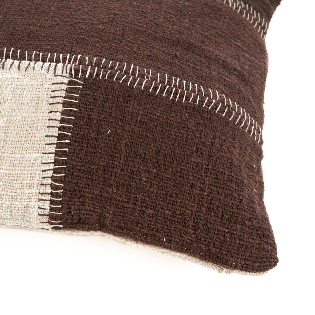 The Cocoa Patchwork Cushion Cover - Natural Brown, 50 x 70 CM