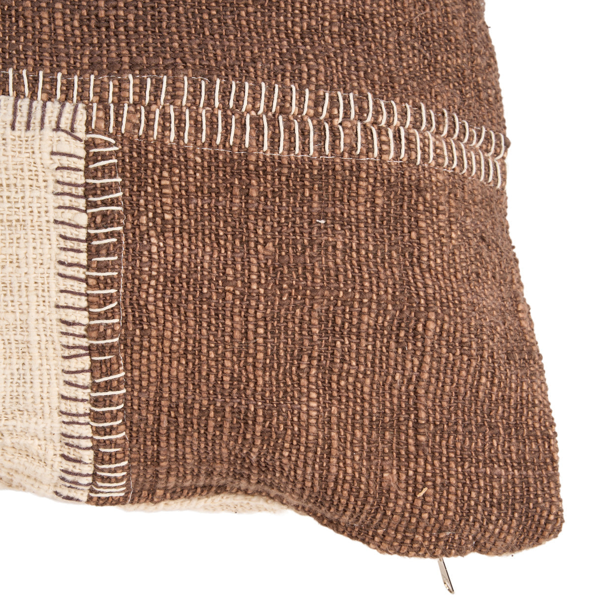 The Cocoa Patchwork Cushion Cover - Natural Brown, 50 x 70 CM