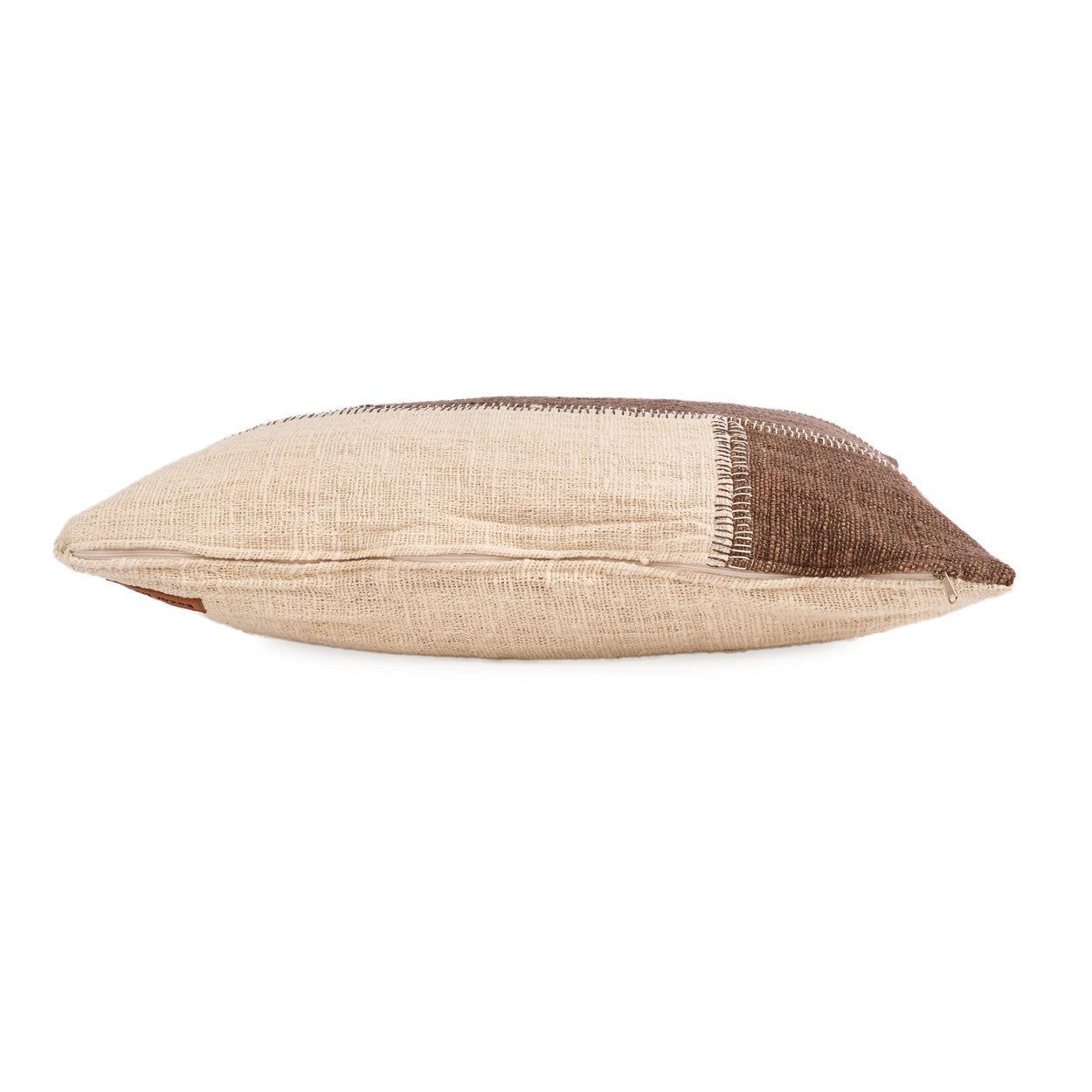 The Cocoa Patchwork Cushion Cover - Natural Brown, 50 x 70 CM