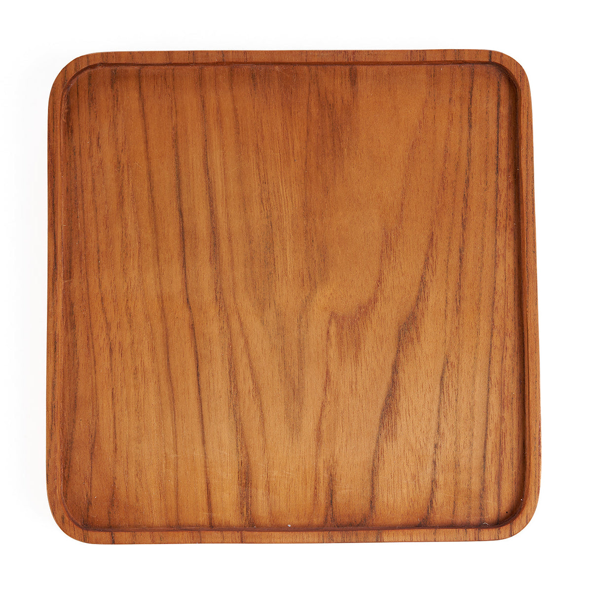 The Teak Square Plate  - Natural - M, 20 x 20 cm
