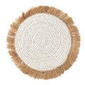 Water Hyacinth Raffia Placemat - White Natural