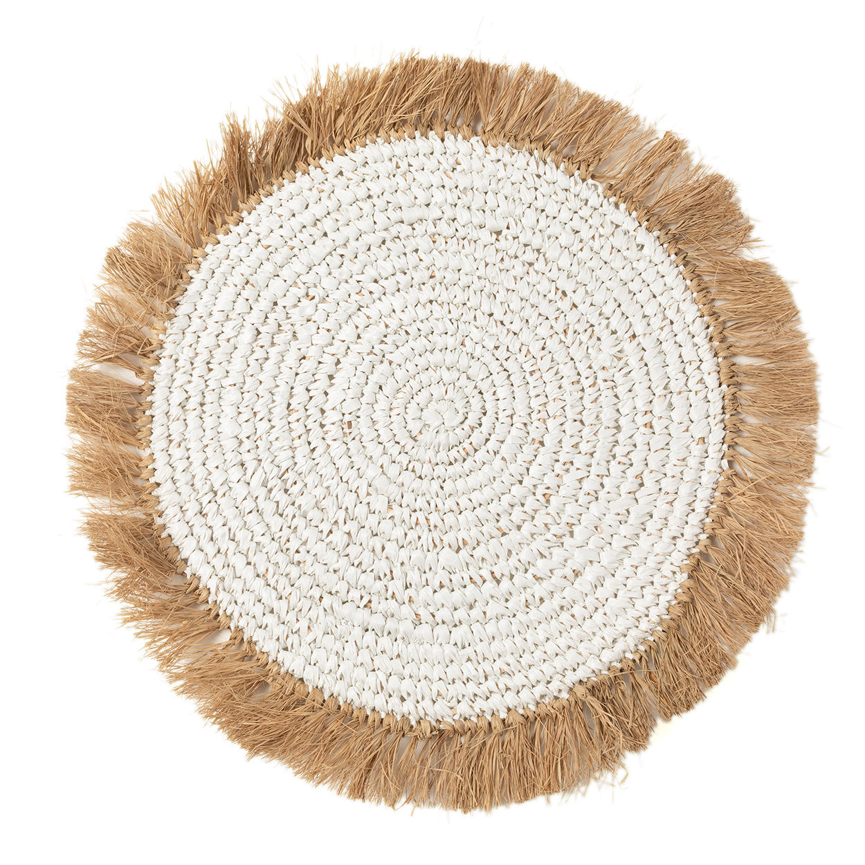 Water Hyacinth Raffia Placemat - White Natural