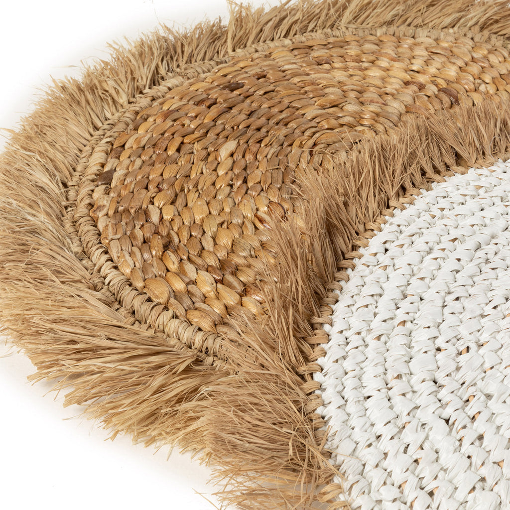Water Hyacinth Raffia Placemat - White Natural