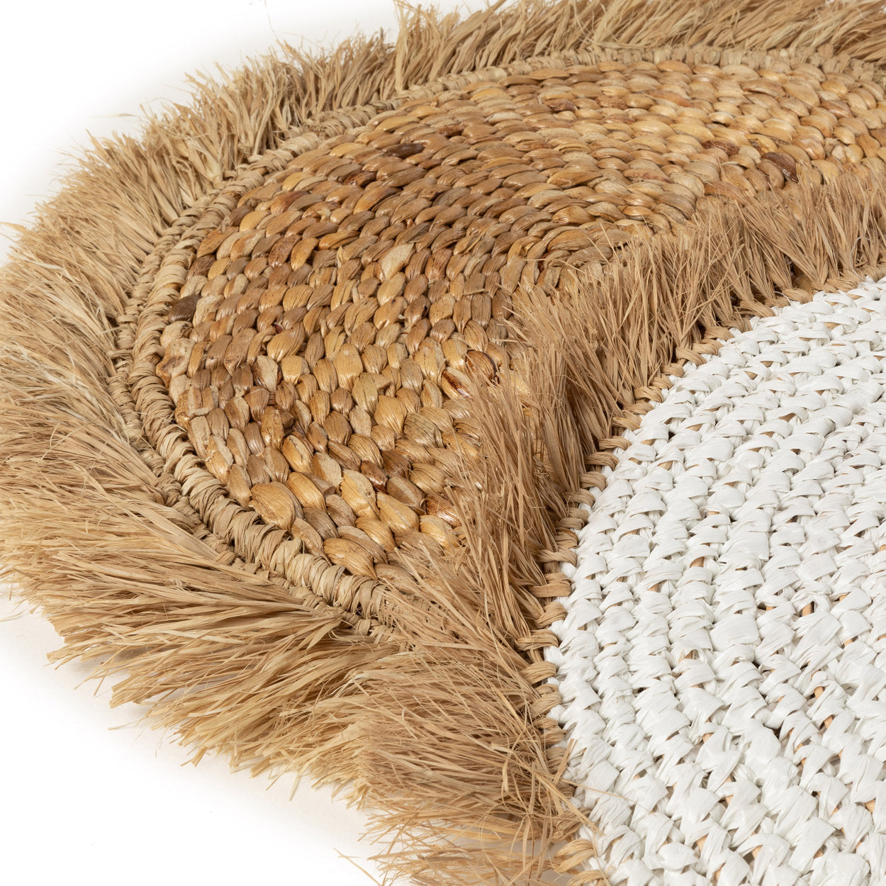 Water Hyacinth Raffia Placemat - White Natural