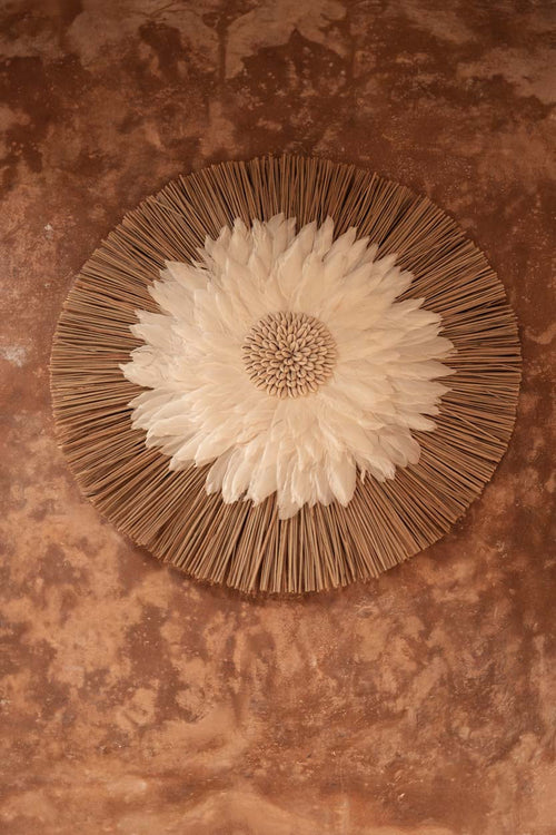 Alang Feather Juju - Natural White, Ø 55 cm