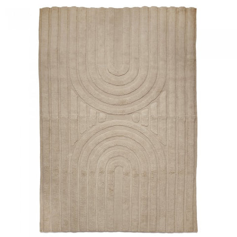 Curve Wool Rug, Natural Beige, 170 x 230 cm