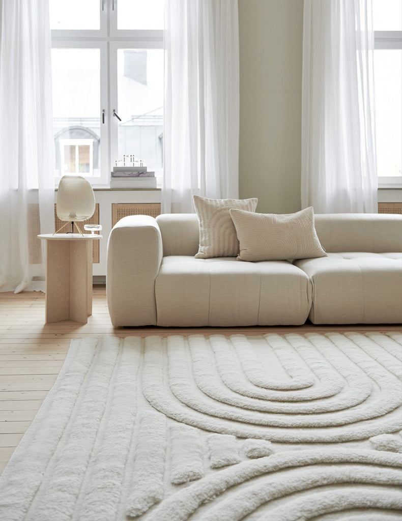 Curve Wool Rug, Ivory, 200 x 300 cm