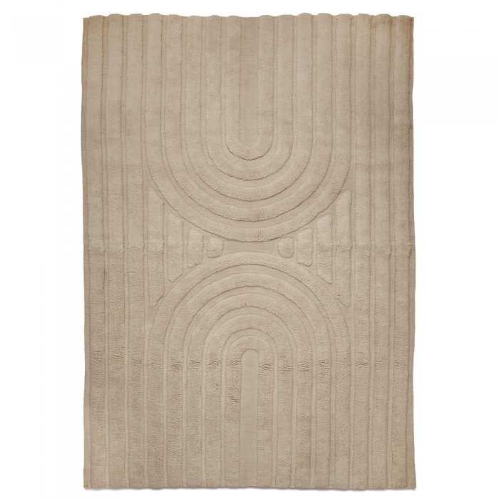 Curve Wool Rug, Natural Beige, 200 x 300 cm