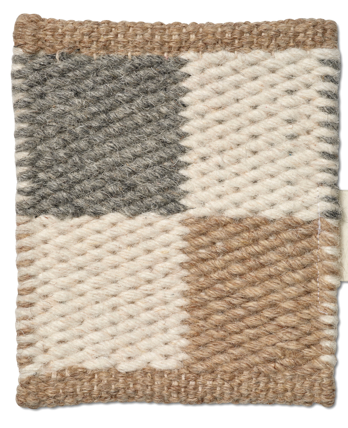 CHECKED WOOL RUG, GREY/NATURAL