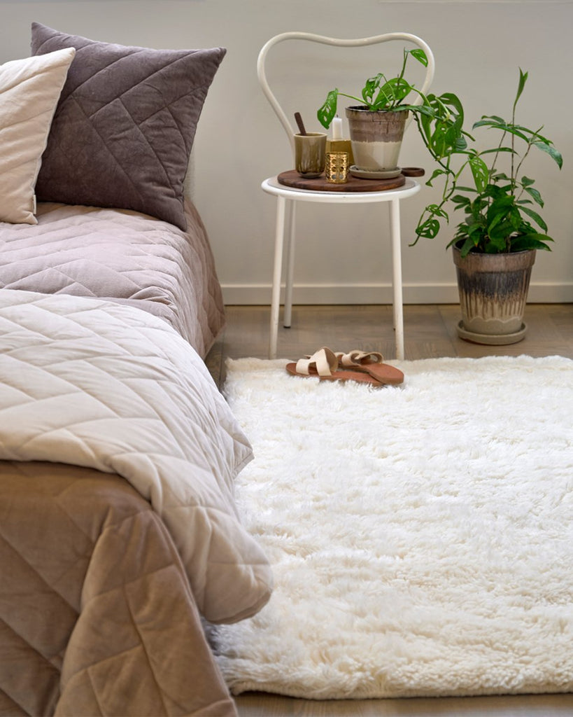 Runner Cloudy Wool Rug, Natural white, 80 x 150 cm