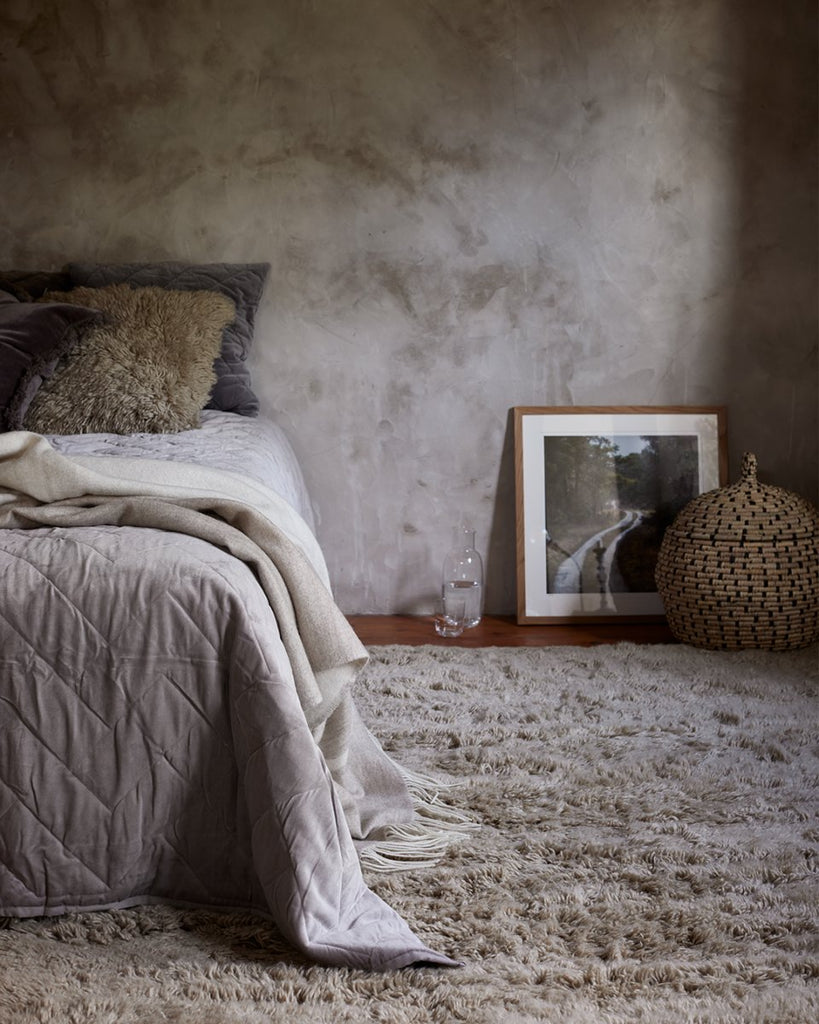 Cloudy Wool Rug, Beige,  250 x 350 cm