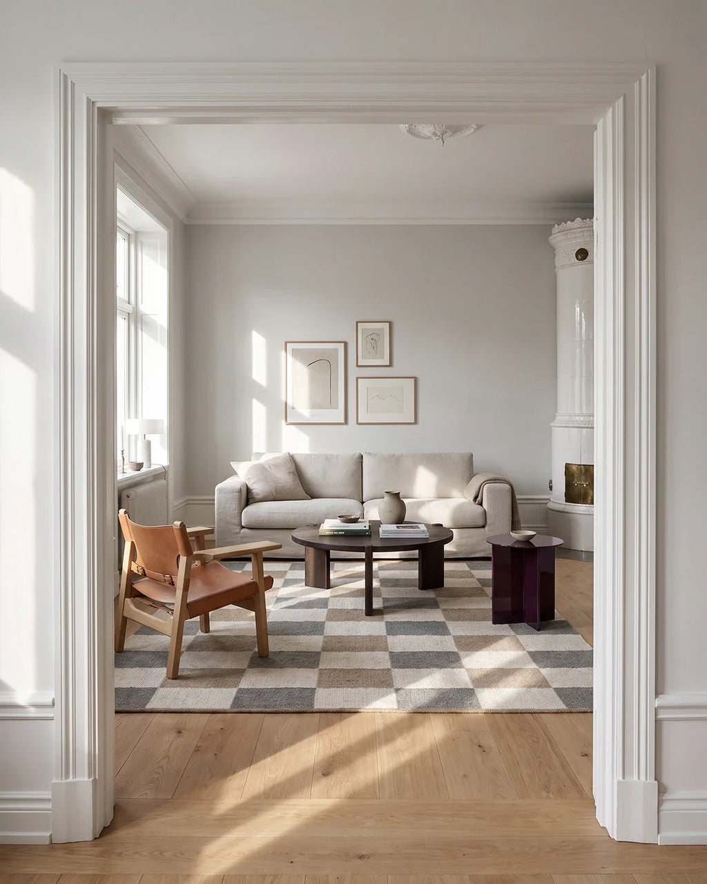Rug Checked Grey/Natural