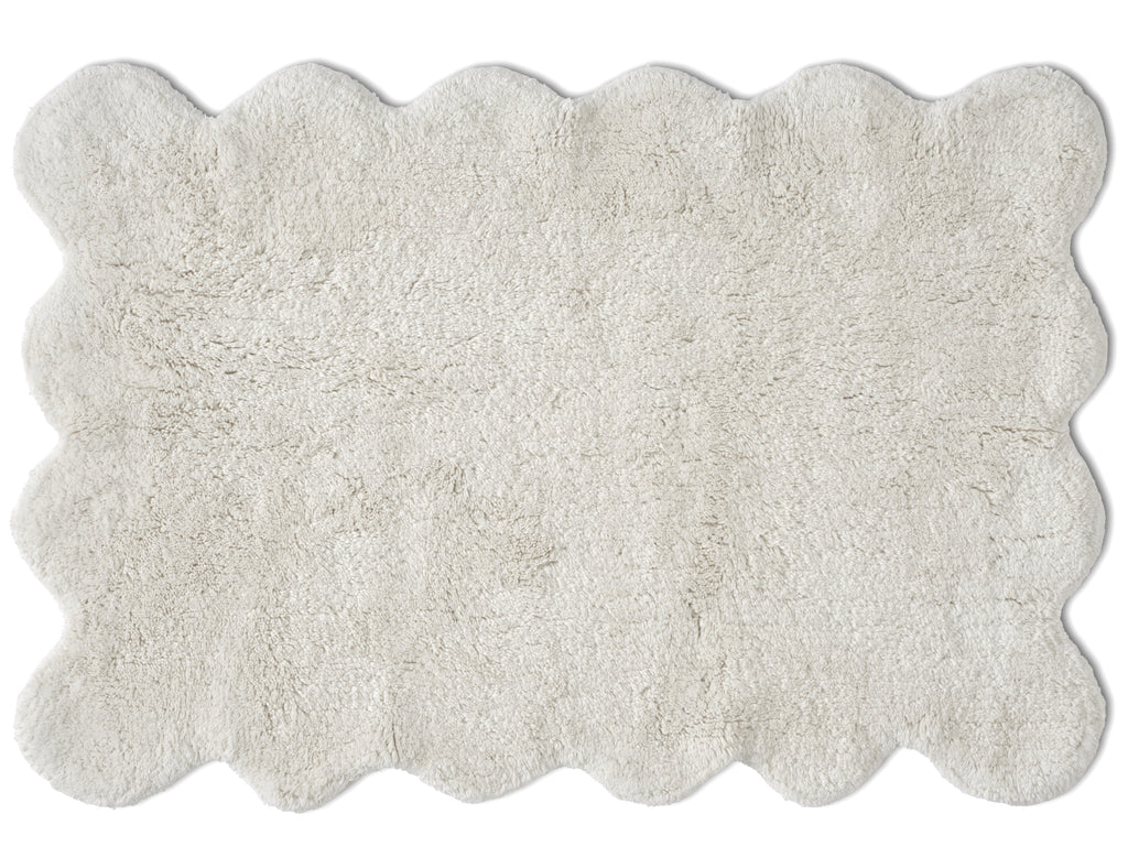 CLAM BATH MAT, COTTON, WHITE