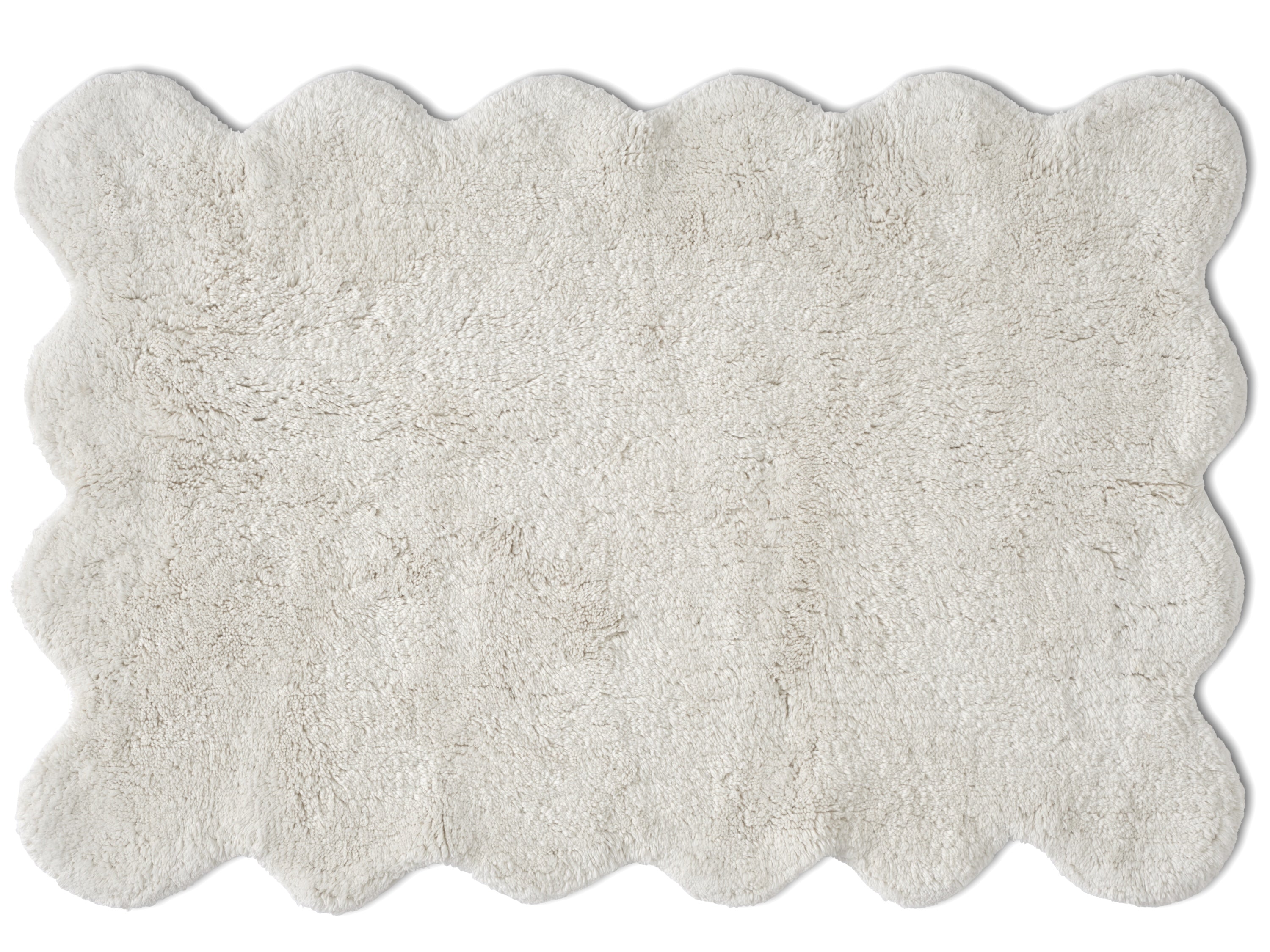 CLAM BATH MAT, COTTON, WHITE