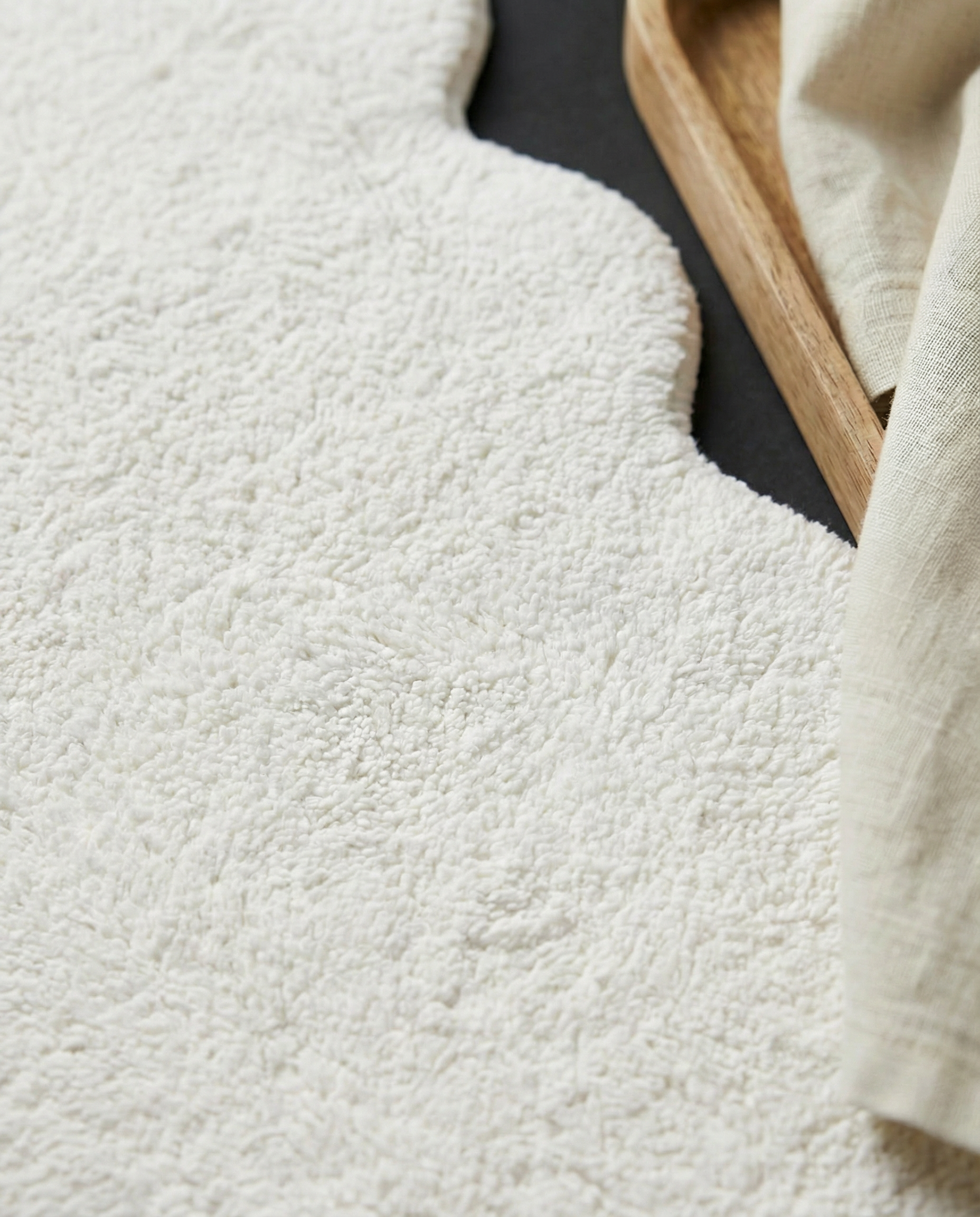 CLAM BATH MAT, COTTON, WHITE