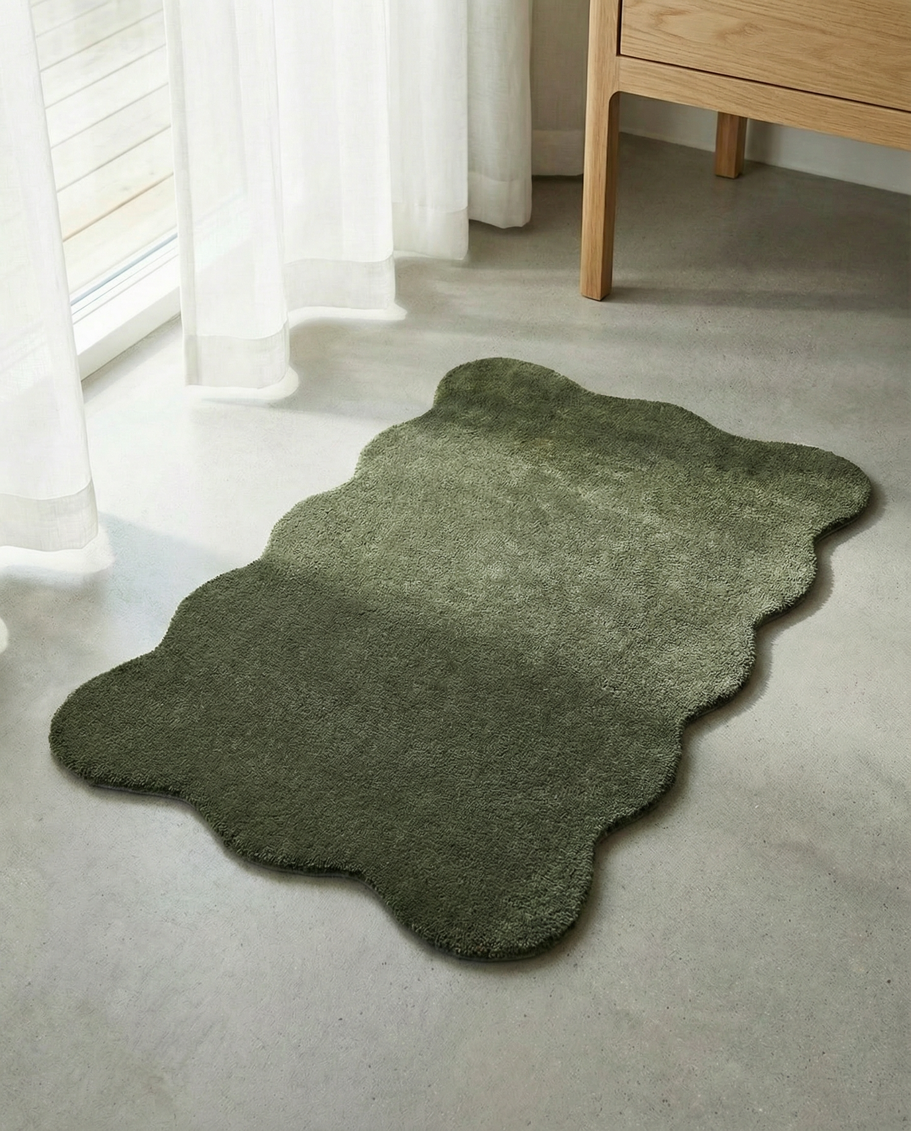 CLAM DOORMAT, WOOL, FOREST GREEN