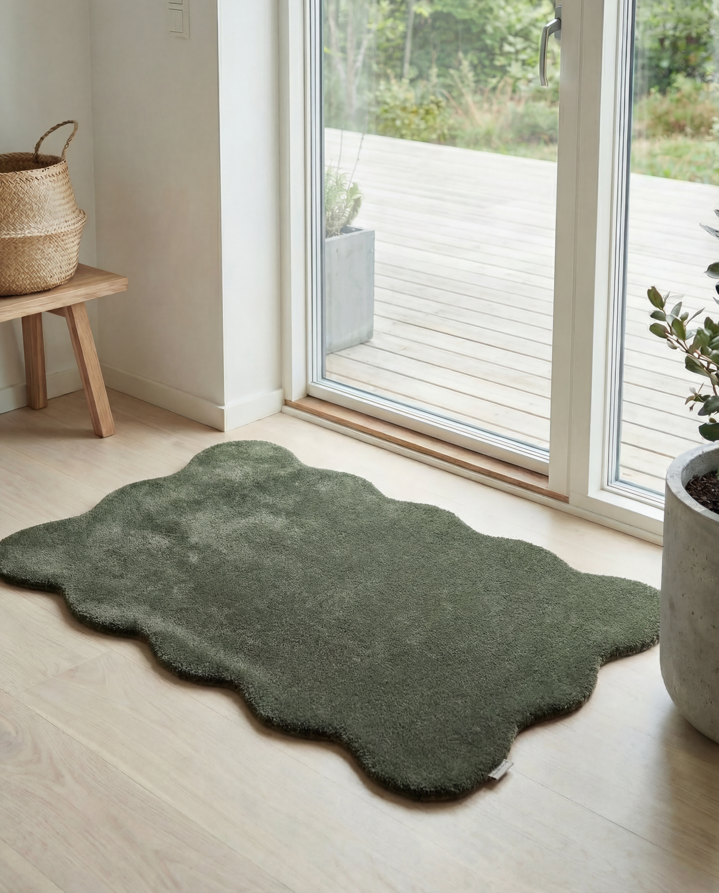 CLAM DOORMAT, WOOL, FOREST GREEN