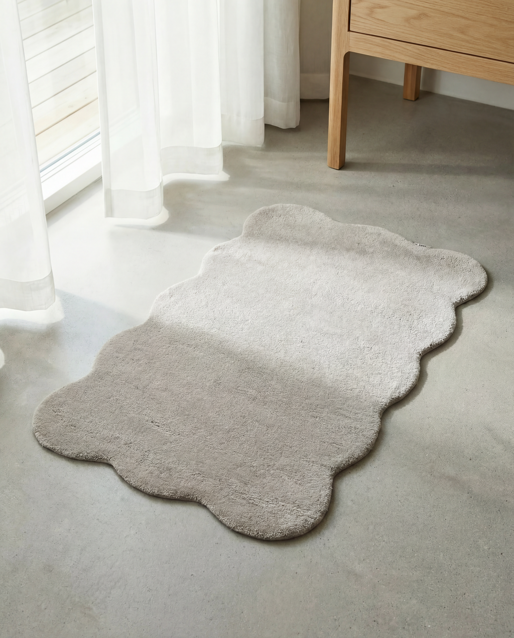 CLAM DOORMAT, WOOL, SILVER