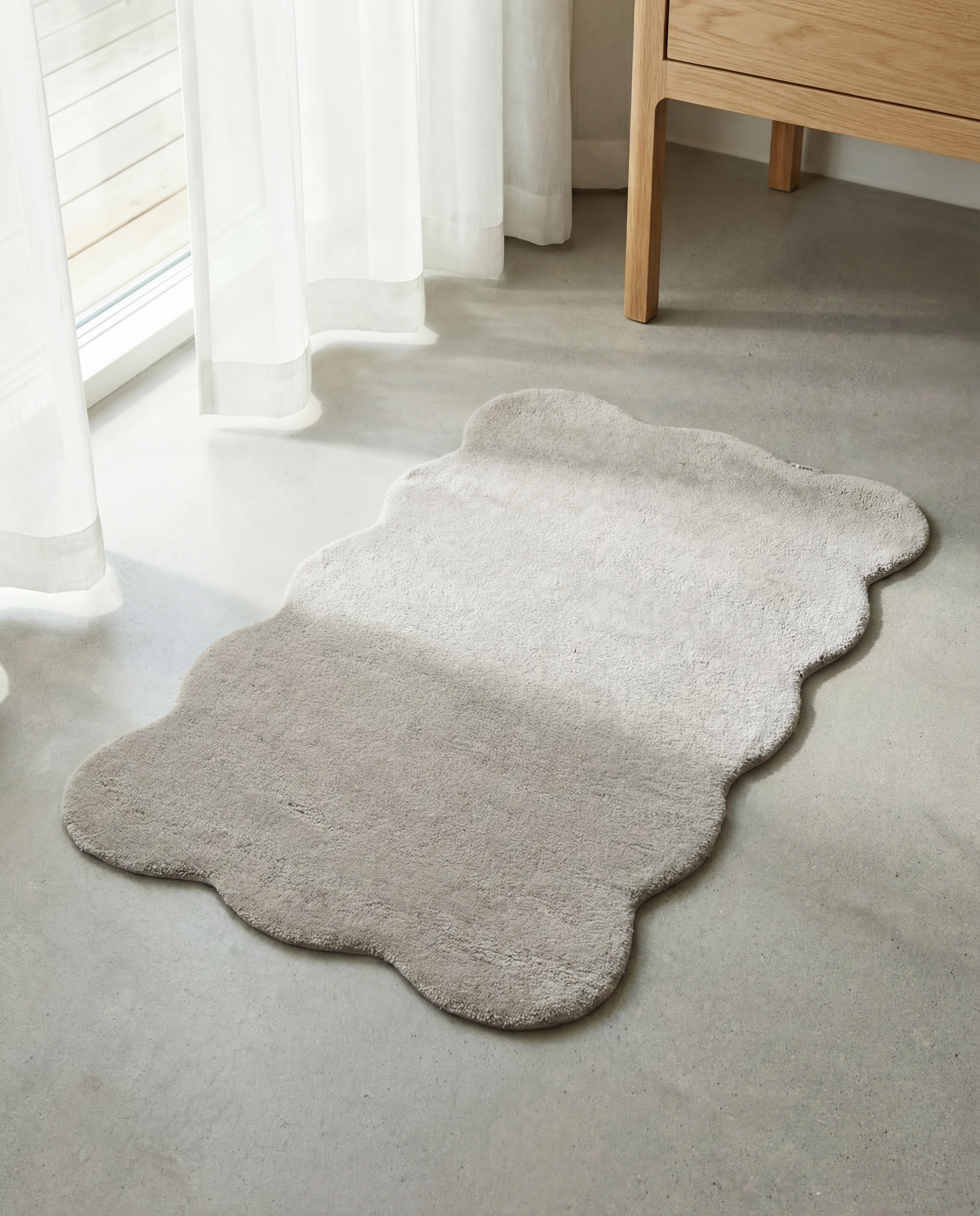 CLAM DOORMAT, WOOL, SILVER