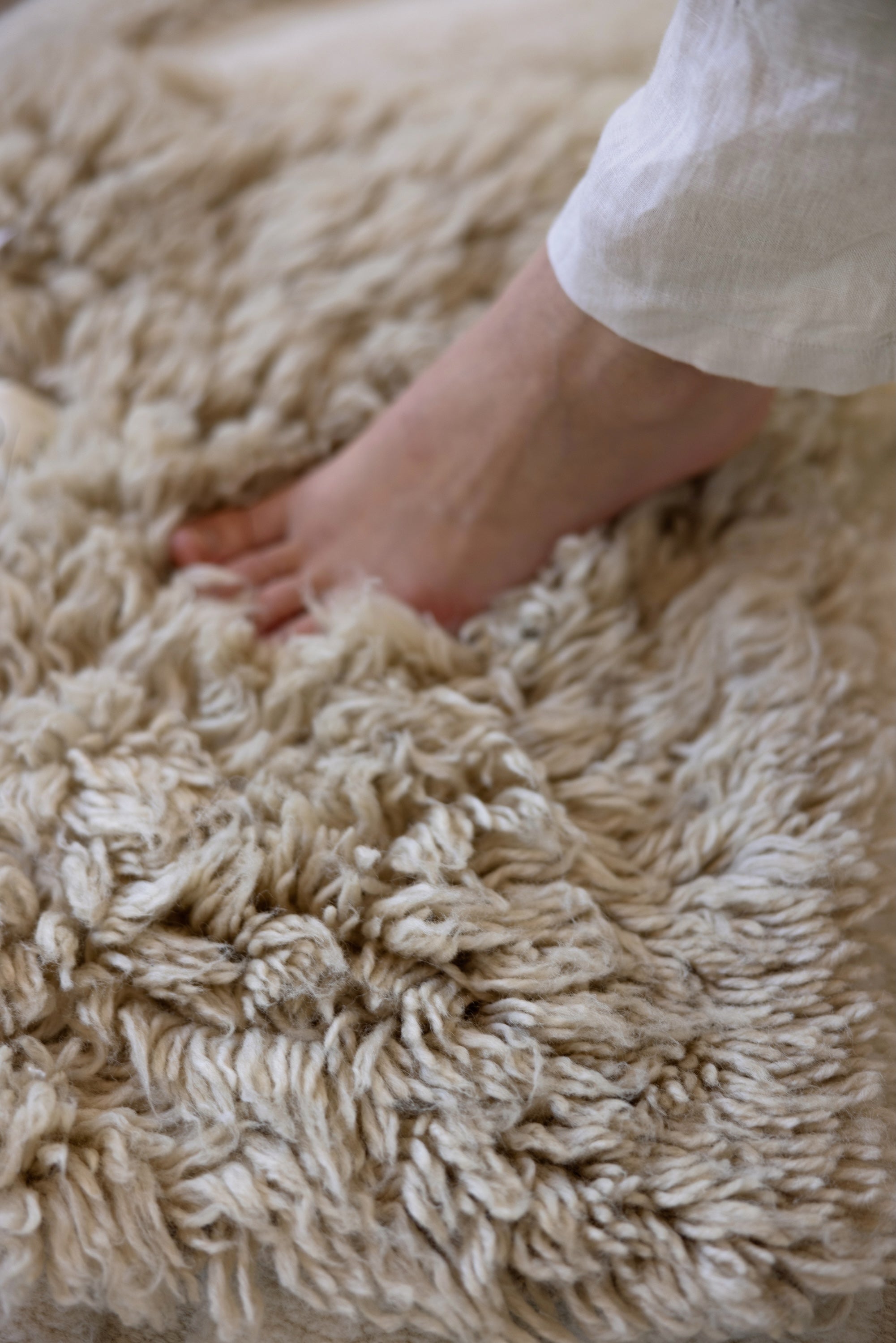 CLOUDY RUNNER, WOOL, Beige, 80 x 150 cm