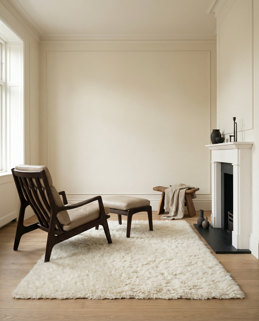 Cloudy Wool Rug, Natural white,  MANY SIZE