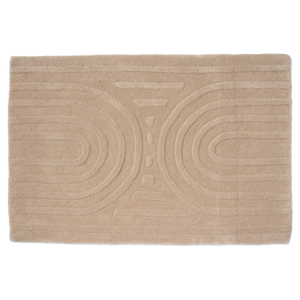 CURVE DOORMAT, WOOL, BEIGE