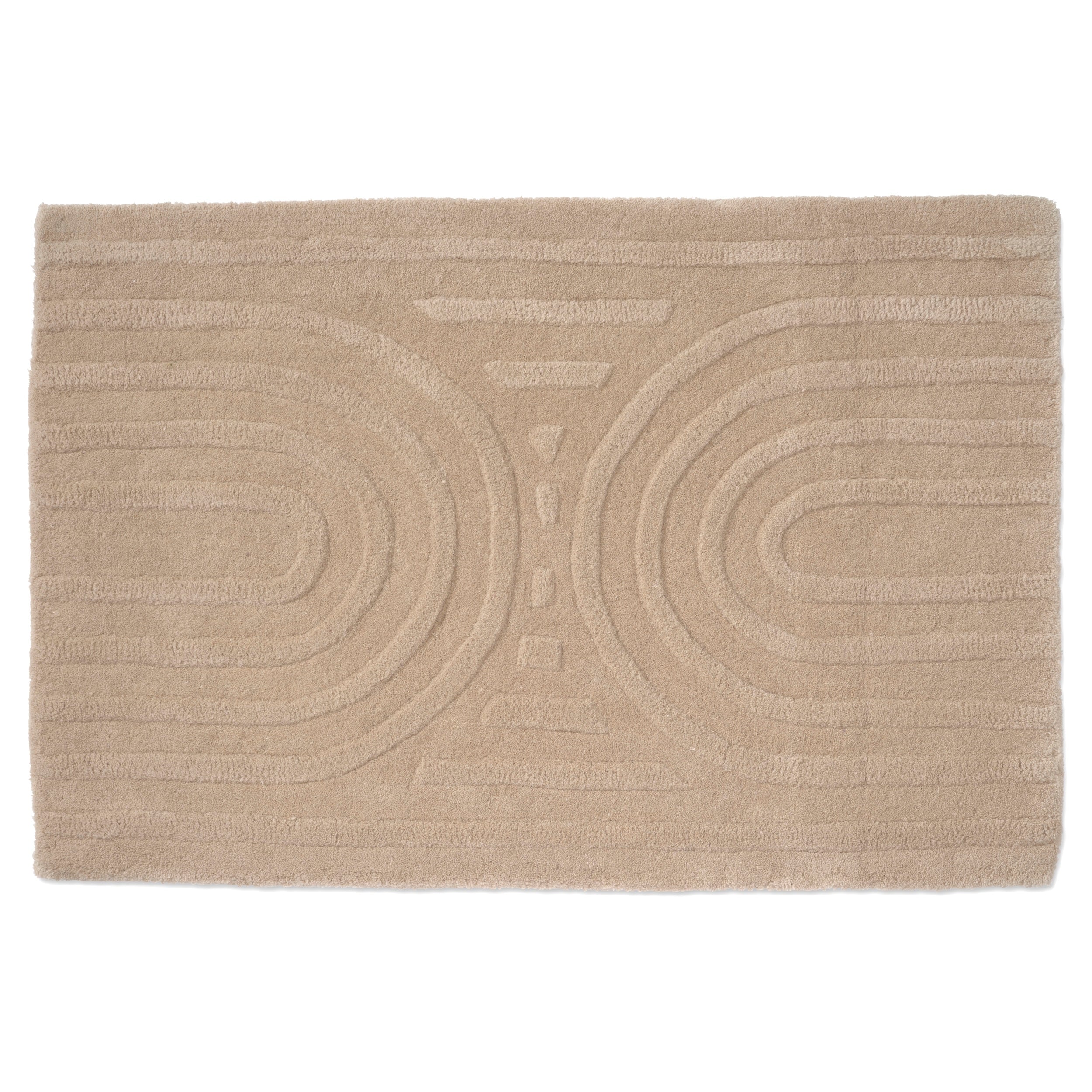 CURVE DOORMAT, WOOL, BEIGE