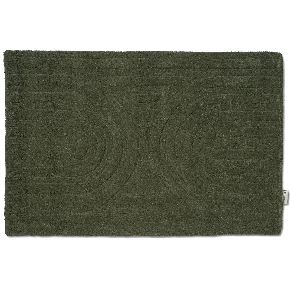 CURVE DOORMAT, WOOL, FOREST GREEN