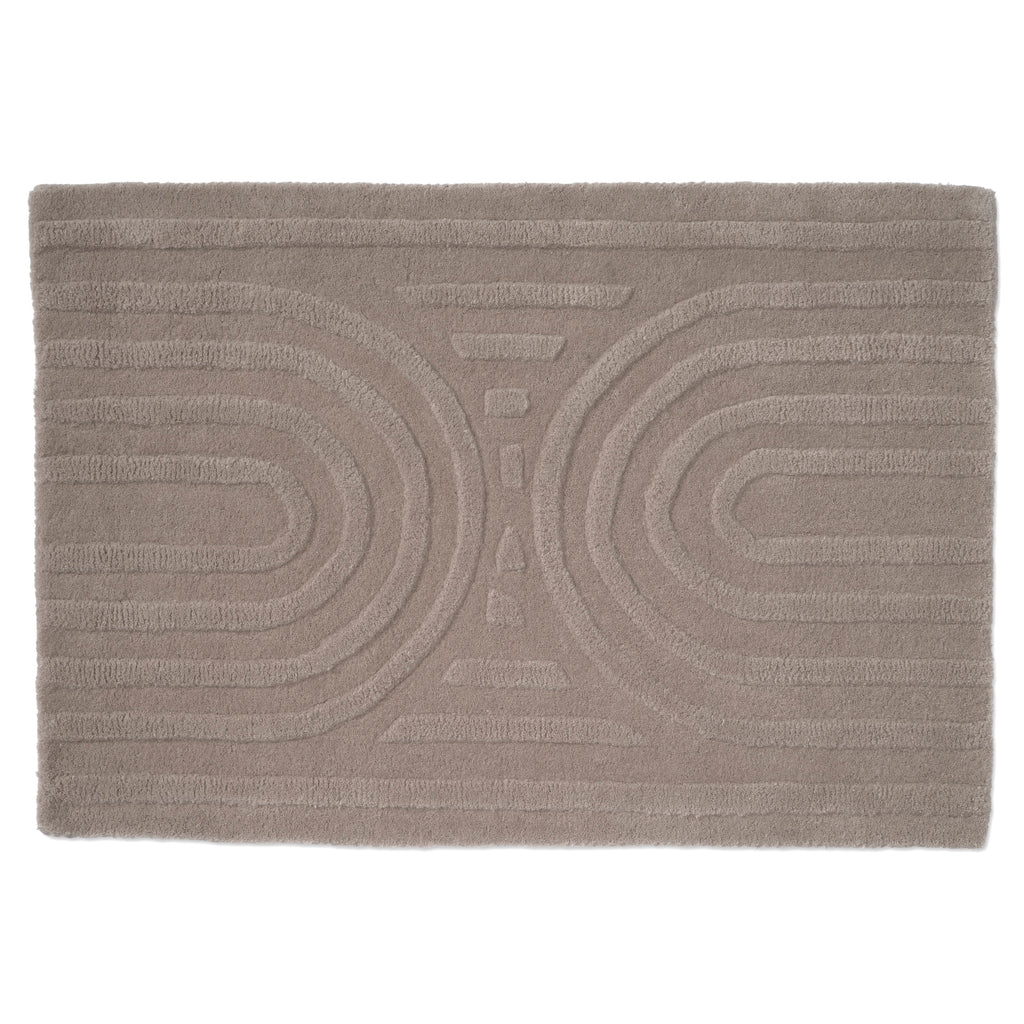 CURVE DOORMAT, WOOL, SILVER
