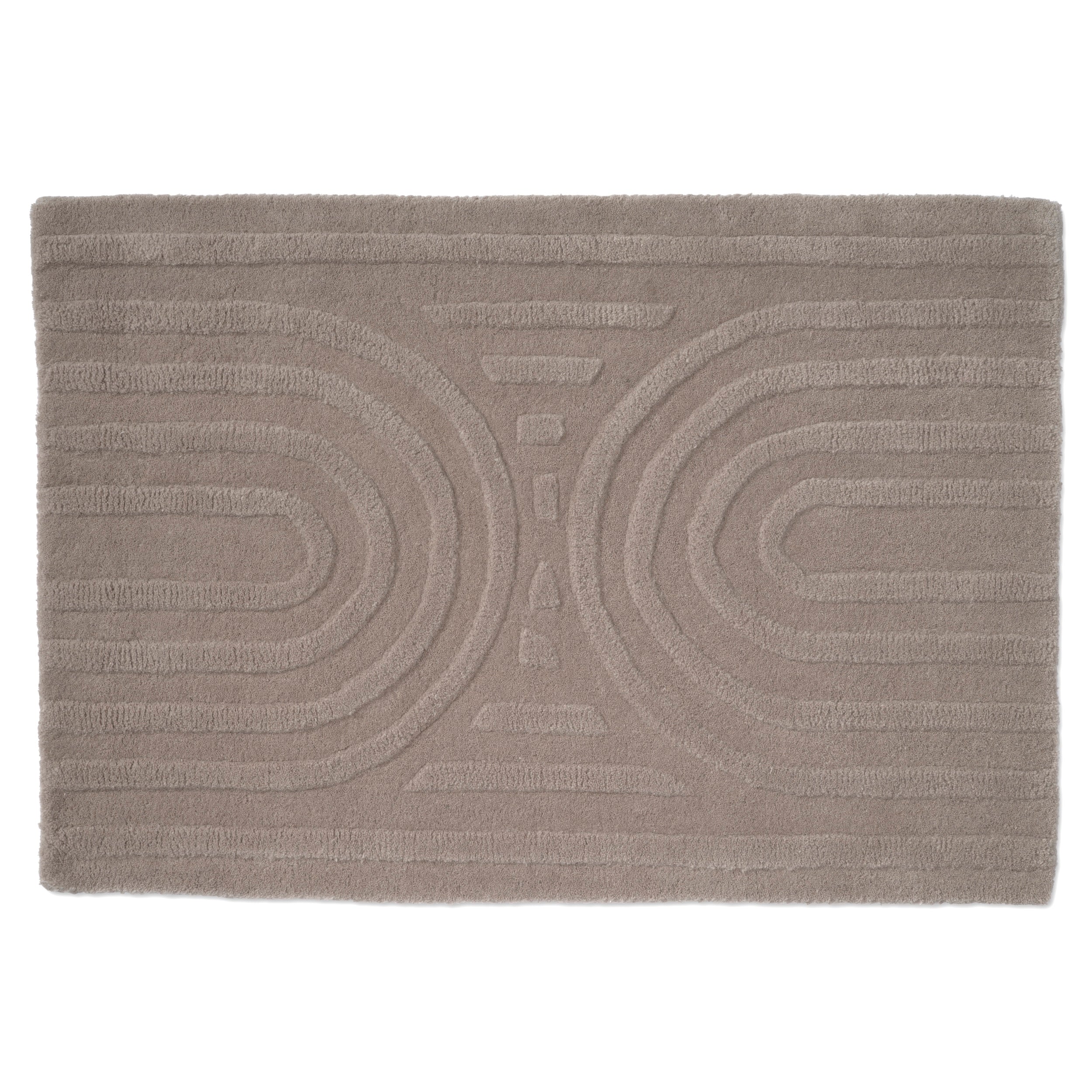 CURVE DOORMAT, WOOL, SILVER