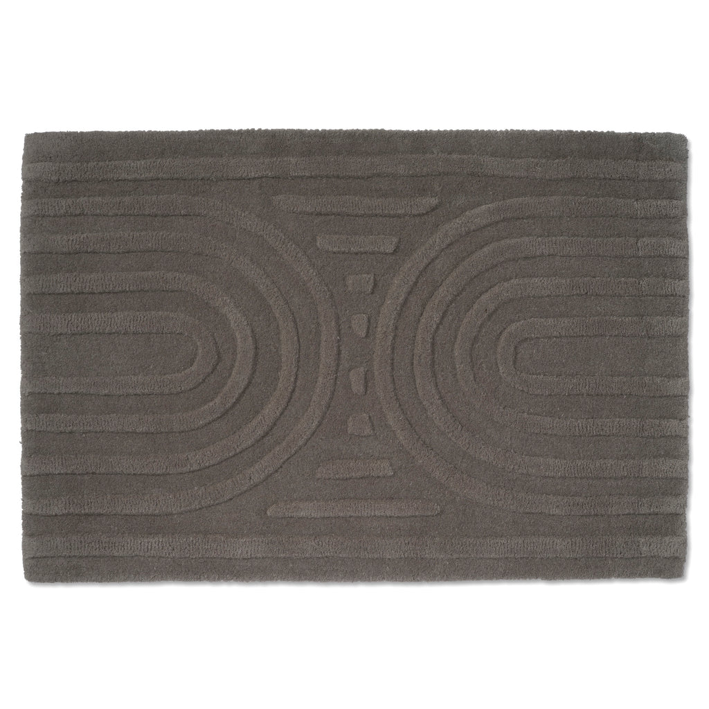 CURVE DOORMAT, WOOL, TITANIUM