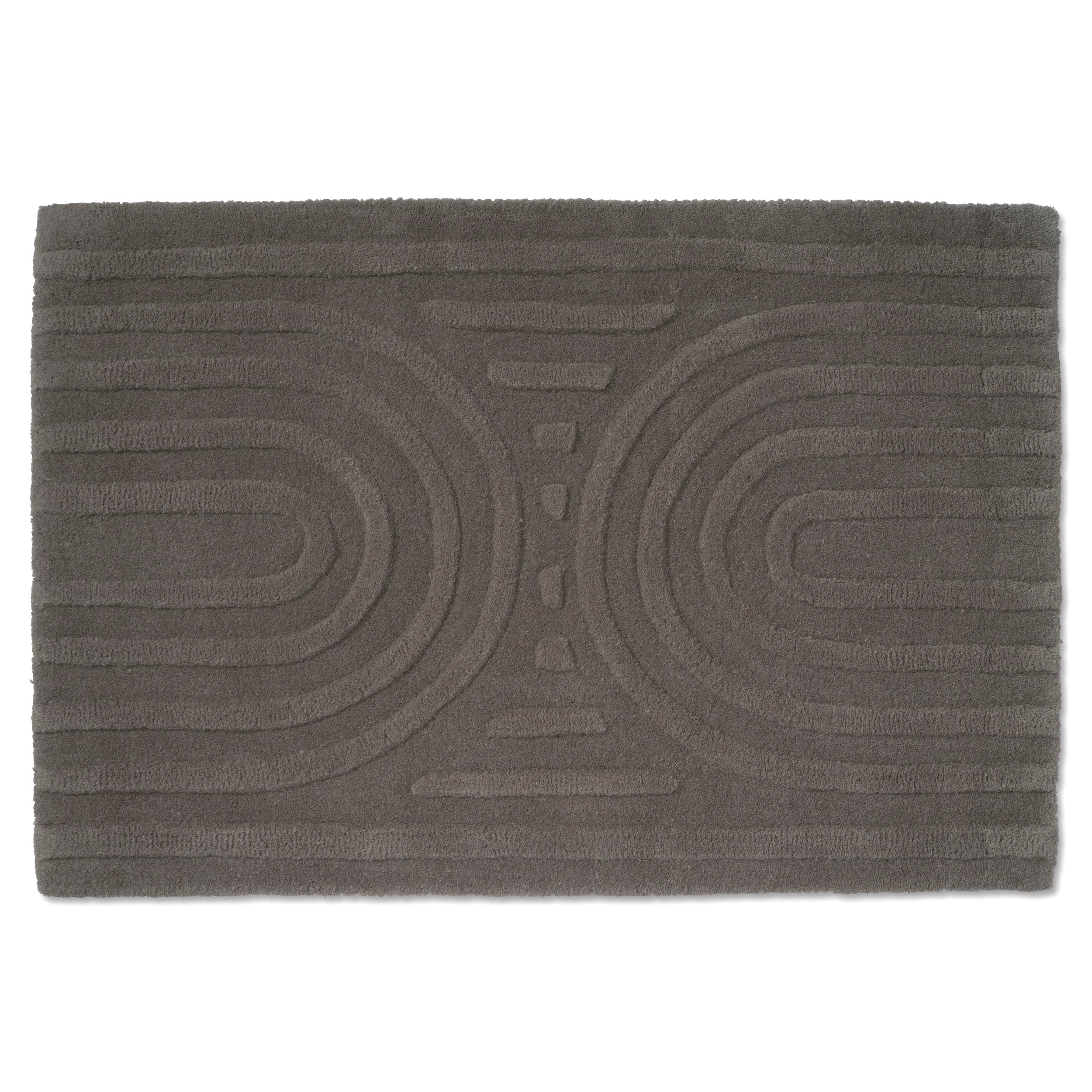 CURVE DOORMAT, WOOL, TITANIUM